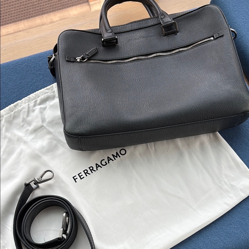Salvatore Ferragamo Black Leather Men's Bag